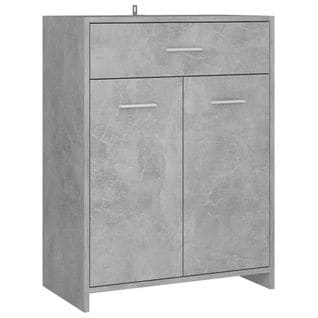 Armoire De Salle De Bain Gris Béton 60x33x80 Cm Aggloméré