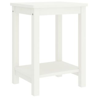 Table De Chevet Blanc 35x30x47 Cm Bois De Pin Massif