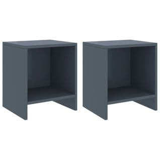 Tables De Chevet 2 PCs Gris Clair 35x30x40cm Bois De Pin Massif