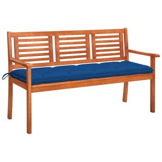 Banc De Jardin 3 Places Avec Coussin 150 Cm Bois D'eucalyptus