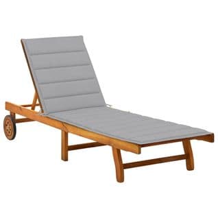 Chaise Longue De Jardin Avec Coussin Bois D'acacia Solide