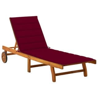 Chaise Longue De Jardin Avec Coussin Bois D'acacia Solide