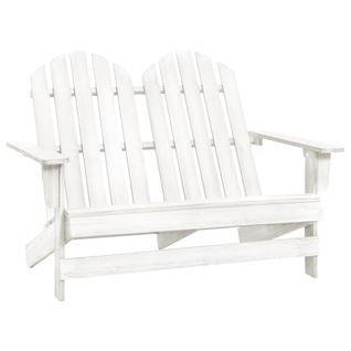 Chaise De Jardin Adirondack 2 Places Bois De Sapin Massif Blanc