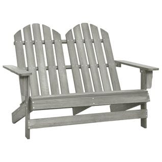 Chaise De Jardin Adirondack 2 Places Bois De Sapin Massif Gris