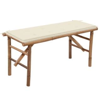 Banc De Jardin Pliable Avec Coussin 118 Cm Bambou