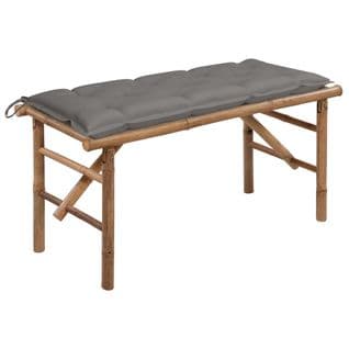 Banc De Jardin Pliable Avec Coussin 118 Cm Bambou