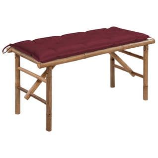 Banc De Jardin Pliable Avec Coussin 118 Cm Bambou