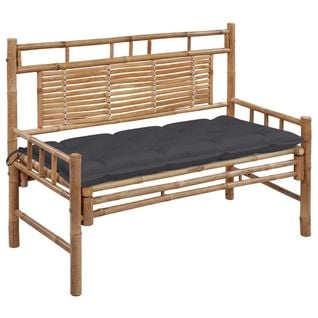 Banc De Jardin Avec Coussin 120 Cm Bambou