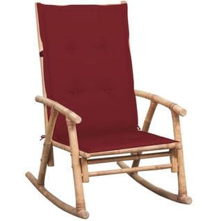 Chaise à Bascule Avec Coussin Bambou