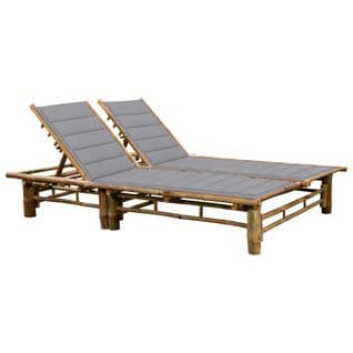 Chaise Longue Pour 2 Personnes Avec Coussins Bambou