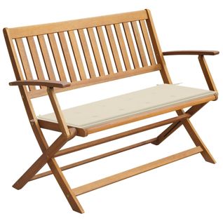 Banc De Jardin Avec Coussin 120 Cm Bois D'acacia Massif