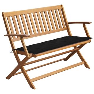 Banc De Jardin Avec Coussin 120 Cm Bois D'acacia Massif