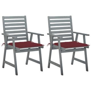 Chaises À Dîner D'extérieur 2 PCs Avec Coussins Acacia Massif