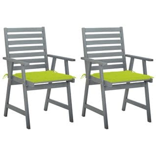 Chaises À Dîner D'extérieur 2 PCs Avec Coussins Acacia Massif