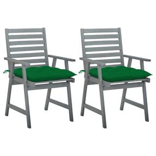 Chaises À Dîner D'extérieur 2 PCs Avec Coussins Acacia Massif