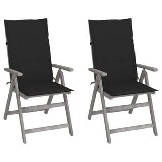 Chaises Inclinables De Jardin Lot De 2 Et Coussins Bois Acacia