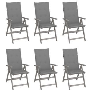 Chaises Inclinables De Jardin Lot De 6 Et Coussins Bois Acacia