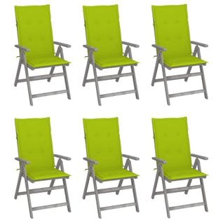 Chaises Inclinables De Jardin Lot De 6 Et Coussins Bois Acacia