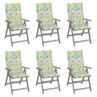 Chaises Inclinables De Jardin Lot De 6 Et Coussins Bois Acacia