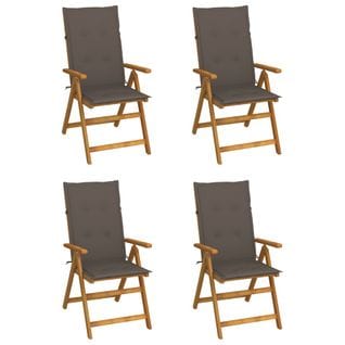 Chaises Inclinables De Jardin 4 PCs Avec Coussins Bois D'acacia