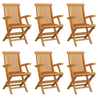 Chaises Pliables De Jardin 6 PCs Bois De Teck Solide