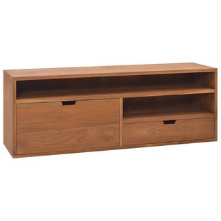 Meuble TV 110x30x40 Cm Bois De Teck Massif