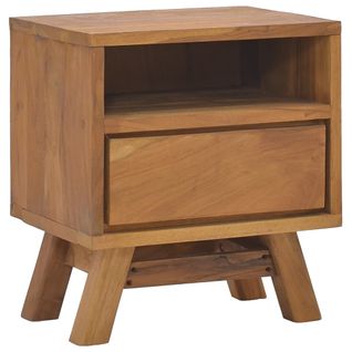 Table De Chevet 40x30x45 Cm Bois De Teck Solide