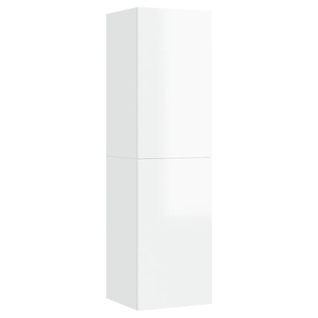 Meuble Tv Blanc Brillant 30,5x30x110 Cm Bois D’ingénierie