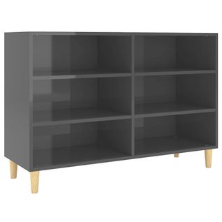 Buffet Gris Brillant 103,5x35x70 Cm Aggloméré