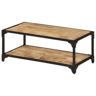 Table Basse 90x45x35 Cm Bois De Manguier Massif Brut