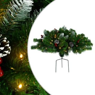 Arbre De Noël Artificiel Pré-éclairé D'allée Vert 40 Cm Pvc