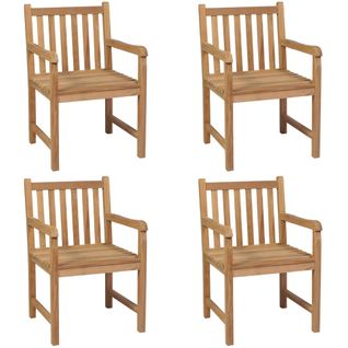 Chaises D'extérieur 4 PCs Bois De Teck Solide