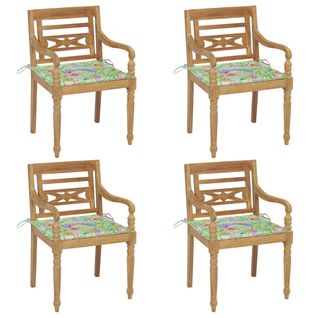 Chaises Batavia Avec Coussins 4 PCs Bois De Teck Solide