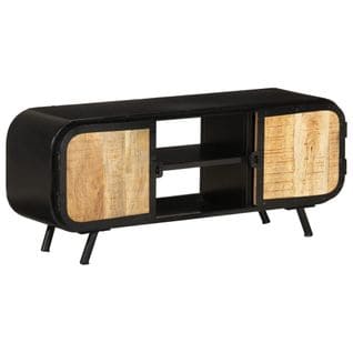 Meuble TV 110x30x45 Cm Bois De Manguier Brut