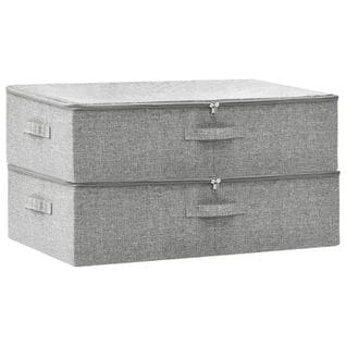 Boîtes De Rangement 2 PCs Tissu 70x40x18 Cm Gris