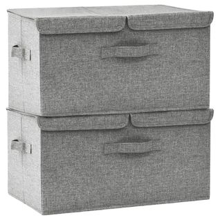 Boîtes De Rangement 2 PCs Tissu 50x30x25 Cm Gris