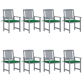 Chaises De Jardin Avec Coussins 8 PCs Bois D'acacia Solide Gris