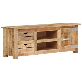 Meuble TV 110x30x40 Cm Bois De Manguier Brut