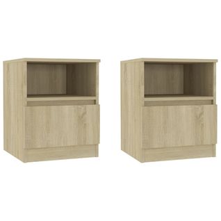 Tables De Chevet 2 PCs Chêne Sonoma 40x40x50 Cm Aggloméré