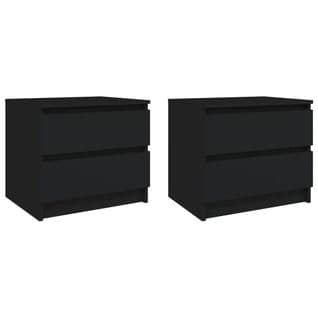 Tables De Chevet 2 PCs Noir 50x39x43,5 Cm Aggloméré