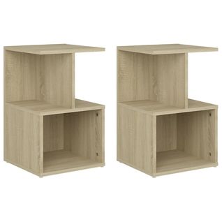 Tables De Chevet 2 PCs Chêne Sonoma 35x35x55 Cm Aggloméré