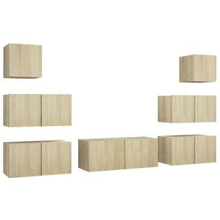 Ensemble De Meuble TV 7 PCs Chêne Sonoma Aggloméré