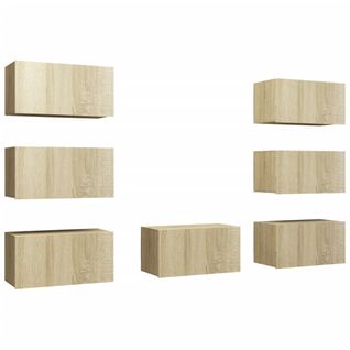 Meubles TV 7 PCs Chêne Sonoma 30,5x30x60 Cm Aggloméré