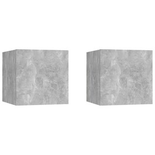 Tables De Chevet 2 PCs Gris Béton 30,5x30x30 Cm Aggloméré