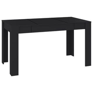 Table à Manger Rectangulaire Noir 140x74,5x76 Cm Bois Contreplaqué Dîner Repas Cuisine