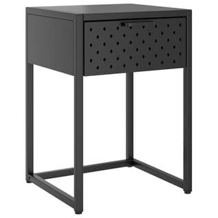 Table De Chevet Anthracite 38x35x54 Cm Acier