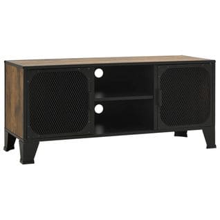 Meuble TV Marron Rustique 105x36x47 Cm Métal Et Mdf