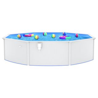 Piscine Ronde Avec Parois En Acier 550x120 Cm Blanc