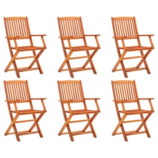 Chaises De Jardin Pliables 6 PCs Bois D'eucalyptus Massif