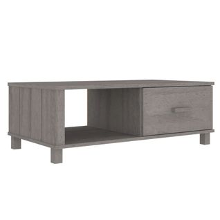 Table Basse Hamar Gris Clair 100x55x35 Cm Bois Massif De Pin